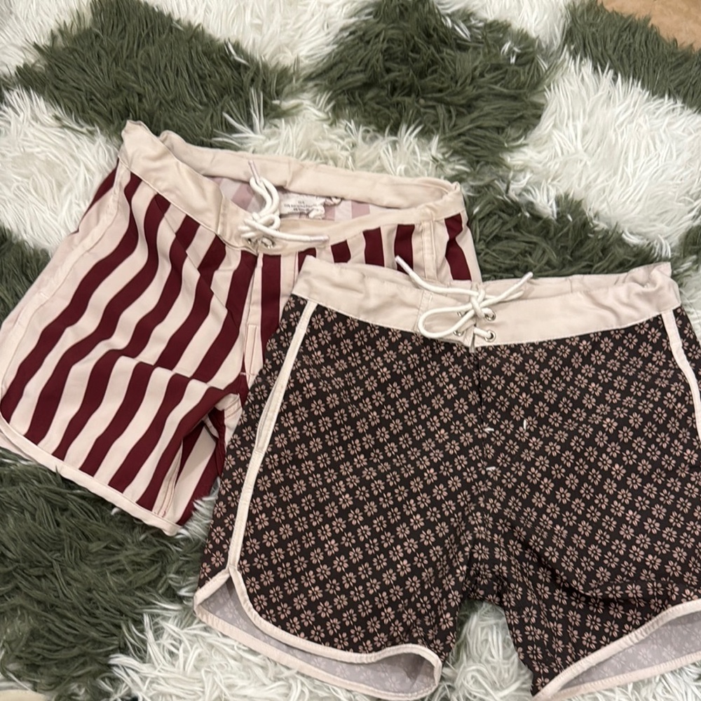 Acacia Swimwear Red and Brown Athletic Shorts